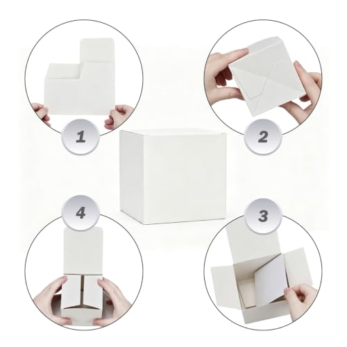 Aosric White Gift Boxes with Lids 4x4x4 Inch, 24 Pack - color: White