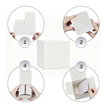 Aosric White Gift Boxes with Lids 4x4x4 Inch, 24 Pack - color: White