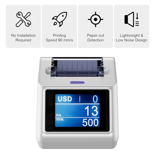 N71 Money Counter Machine Mixed Denomination with P32 Thermal Printer, Efficient Business Combination