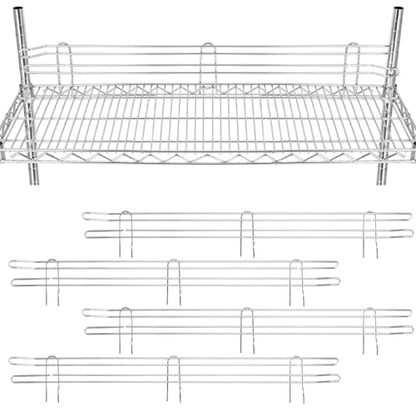MorningRo 4 Pcs Silver Chrome Wire Shelf Ledge, 14" L x 5" H - color: Silver, size: 36" L X 4" H
