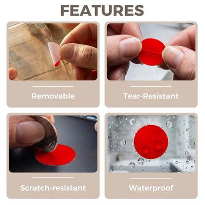 2040 Pcs Dot Stickers 0.4" Color Coding Labels, Red - color: Red