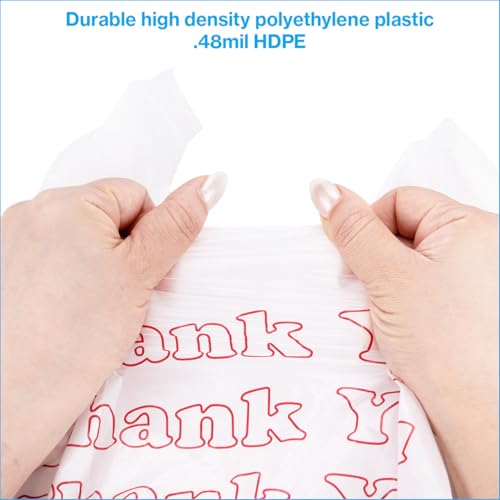 SSWBasics White Thank You Bags Case of 1000-11 ½" x 6" x 21" - size: 1000 Count (11.5" x 6" x 21")