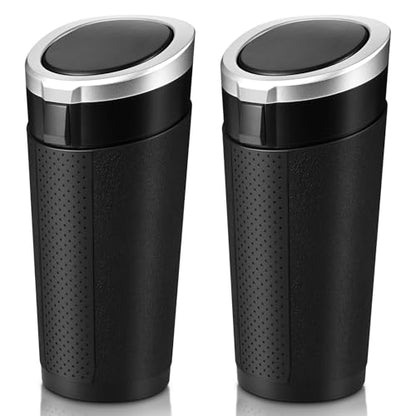 Car Trash Can with Lid, Leakproof, Mini, 2 Pack, Silver - color: Silver 02