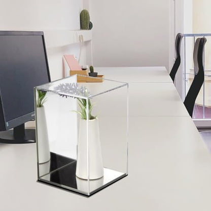 Clear Acrylic Display Case with Mirrored Back and Base, 4x4x6Inch - size: 4x4x6Inch
