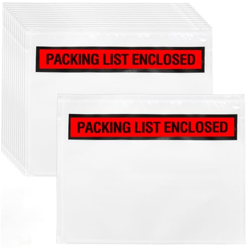 Nicunom 500 Pack 7.5'' x 5.5'' Packing List Envelopes, Adhesive Shipping Label Sleeves Clear Packing Slip Pouches Top Loading Packing List Pouches for Mailing - size: 7.5'' x 5.5''