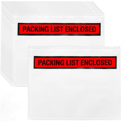 Nicunom 500 Pack 7.5'' x 5.5'' Packing List Envelopes, Adhesive Shipping Label Sleeves Clear Packing Slip Pouches Top Loading Packing List Pouches for Mailing - size: 7.5'' x 5.5''