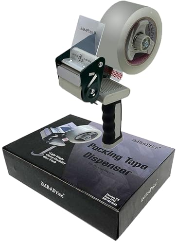 iMBAPrice Packing Tape Dispenser Gun with 2" x 110 Yard Clear Tape, Handheld Shipping Tape Gun with Non-Slip Rubber Handle for Moving, Packing & Storage, 1 Pack - size: 2" Tape Gun (1-Pack)