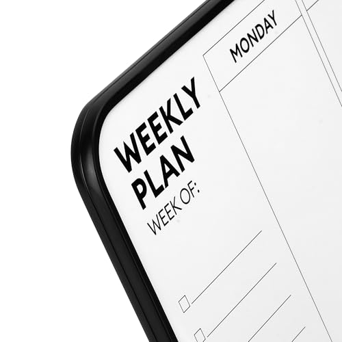 Double Sided Weekly Dry Erase Board with Stand 16"x12", to-do List White Board Calendar Dry Erase, Desktop Whiteboard Calendar, Schedule Board, Message Board, Menu Board for Home Office