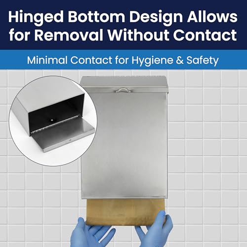 HOSPECO Wall Mount Sanitary Napkin Receptacle, Stainless Steel