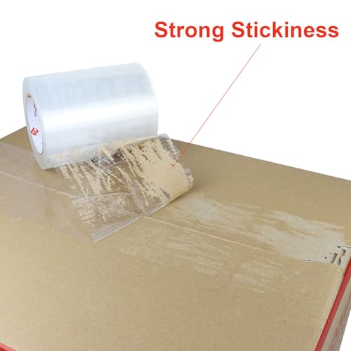 BOMEI PACK Clear Shipping Tape 6" Wide, 6 inch x 110 Yards (330ft), Industrial Grade 6 inch Heavy Duty Packing Tape for Box Office Moving, Shipping and Mailing - size: 6 inch x 110 yards