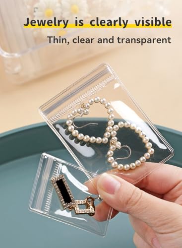 100Pcs Anti Tarnish Jewelry Bags Clear Pvc Jewelry Storage Pouches with Zipper Plastic Packing for Earrings (Clear Pvc Ring Bag 1.58x2.37 in) - color: 100Pcs Clear Pvc Ring Bag 1.58x2.37 in