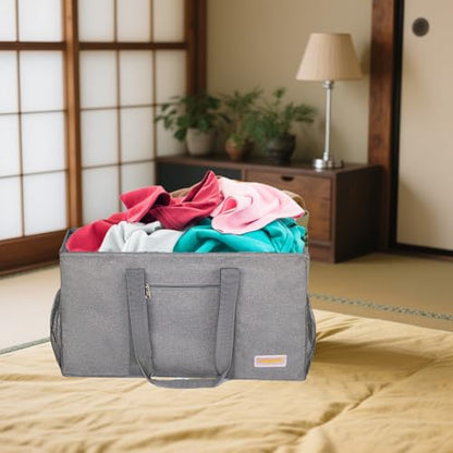 Extra Large Utility Tote Bag - Reusable Grocery Bags Foldable Heavy Duty - color: Grey, size: 1 piece