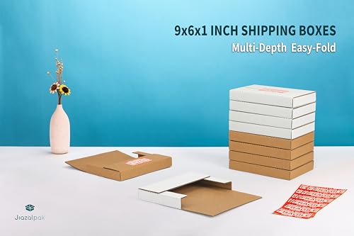 9x6x1 Inch Shipping Boxes for DVDs, CDs, Books Mailing, 50 Pack - color: Brown