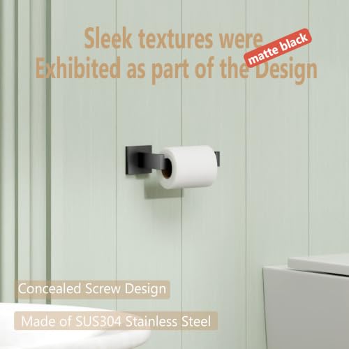 KOKOSIRI Black Toilet Paper Holders Bathroom Toilet Paper Roll Holder SUS304 Stainless Steel Contemporary Wall Mounted, Matte Black, B2003BK - color: Matte Black, size: Without Shelf(1 Pack)