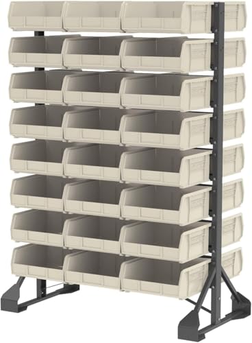 Akro-Mils 30235 AkroBins Plastic Storage Bins, 11"x11"x5", Stone, 6-Pack - color: Stone
