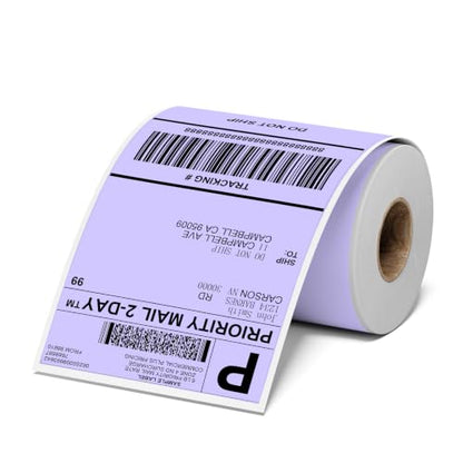 4x6 Thermal Labels, Shipping Address Label (Pack of 250 4x6 Roll Labels) - color: Purple-250