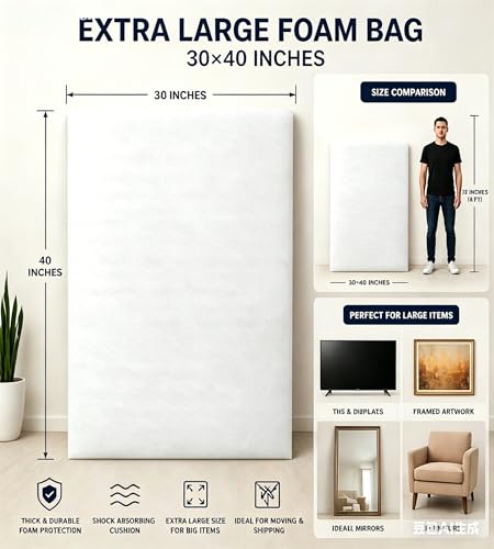 10Pcs 30x40inch Foam Pouches,Multi-size Extra Large Foam Pouches. - size: 30x40inch 0.5MM