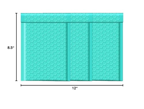 iMBAPrice 100-Pack #2 (8.5" x 12") Premium Hot Teal Color Self Seal Poly Bubble Mailers Padded Shipping Envelopes (Total 100 Bags) - color: Teal Poly Bubble, size: 8.5"x12" Poly (100 Envelopes) Value Pack