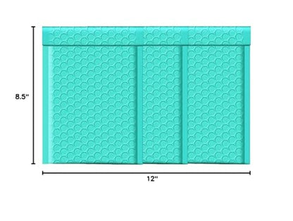 iMBAPrice 100-Pack #2 (8.5" x 12") Premium Hot Teal Color Self Seal Poly Bubble Mailers Padded Shipping Envelopes (Total 100 Bags) - color: Teal Poly Bubble, size: 8.5"x12" Poly (100 Envelopes) Value Pack