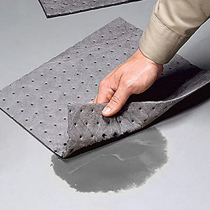 ATERET Oil Mat I Extra Strength Sorbent Lightweight Dimpled Bonded Absorbent Pad I 16" x 18" I 200 Universal Absorbing Pads I Grey (5 Pack) - size: 5 Pack (Bag of 200)