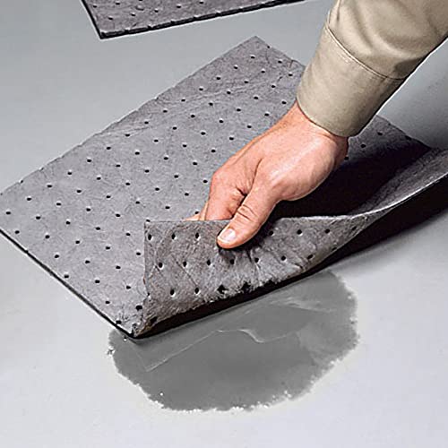 ATERET Oil Mat I Extra Strength Sorbent Lightweight Dimpled Bonded Absorbent Pad I 16" x 18" I 200 Universal Absorbing Pads I Grey - size: 1 Pack (Bag of 200)