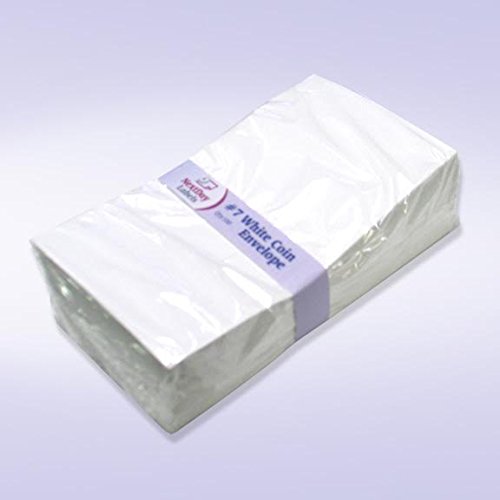 NextDayLabels #7 Coin Envelopes, Gummed Flap, 3.5x6.5", White, 100 Pack - size: 100 Gum Seal