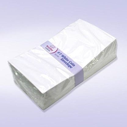NextDayLabels #7 Coin Envelopes, Gummed Flap, 3.5x6.5", White, 100 Pack - size: 100 Gum Seal