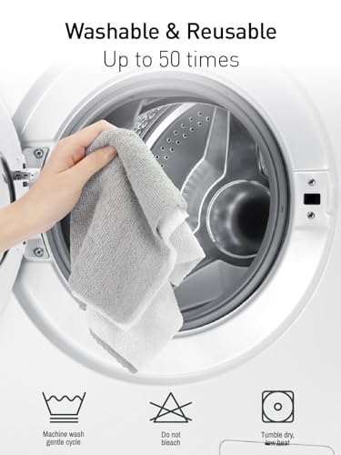 Fantasticlean Microfiber Cleaning Cloth Roll- 75 Sheets, 12" x 12" (Grey) - color: Grey, size: 75 pack