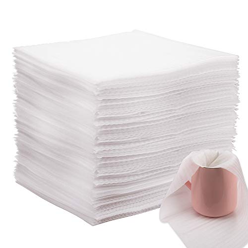 12 x 12 Inches (100 Count) Cushioning Foam Wrap Sheets Moving Supplies Packing Cushion Foam Packing Material for Dishes, Plates, Glasses, Vases, Cups, All Purpose Protection, Storage(Ultra Thin)