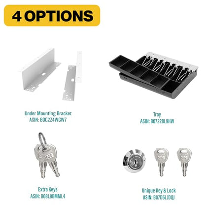 HK SYSTEMS 13inch Heavy Duty Manual Push-Open Cash Drawer with 4Bill/5Coin, Removable Till, Two Medial Slots, White - color: 2. White, size: 1. 13inch PUSH (MANUAL)