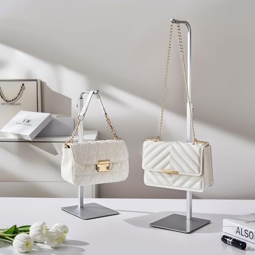 3-Pack Adjustable Tabletop Purse & Banner Display Stands, Silver - color: Silver