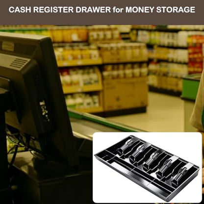 5 Bill & 4 Coin Compartments Cash Register Tray for Supermarkets, Shops