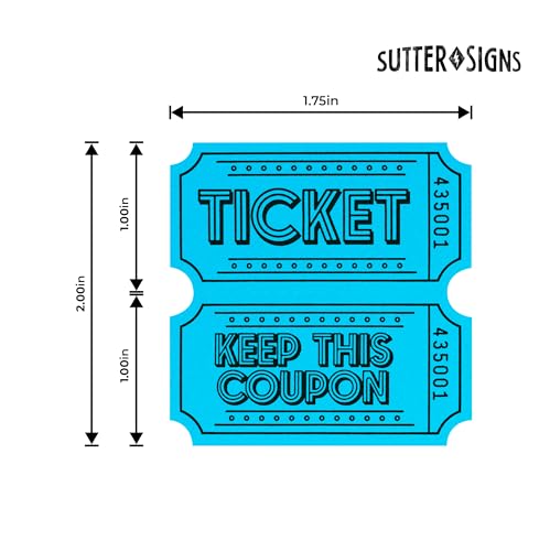 1000 Raffle Tickets Double Roll (Blue) - color: Blue