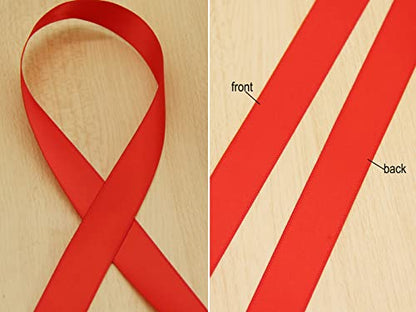 3/4" Red Double Face Satin Ribbon 100yd for Gifts - color: Red, size: 7/8 inch