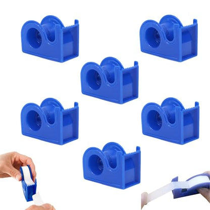 Mini Tape Cutter Portable Tape Dispenser, Blue, 6 PCS