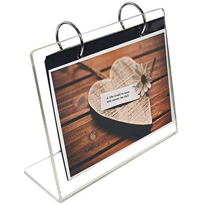 13 Page Refills Flip Acrylic Sign Holder,L Type 5x7 Table Display Stand