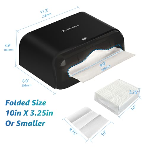 Paper Towel Dispenser Wall Mount No-Drill, Black Commercial, Home Bathroom - color: D-23 Black