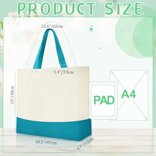 Epakh Canvas Tote Bags Bulk 18.5 x 15 In - color: Blue Green Color