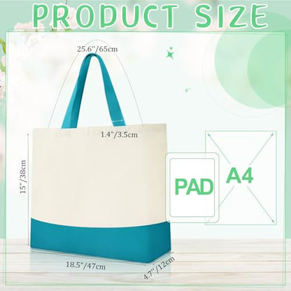 Epakh Canvas Tote Bags Bulk 18.5 x 15 In - color: Blue Green Color