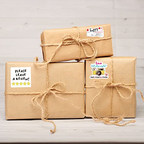Wailozco Please Leave A Review Stickers,Funny Star Review Sticker for Mailing Envelopes Small Business Shipping Package 500 Labels Per Roll - color: Please Leave a Review