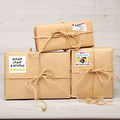 Wailozco Please Leave A Review Stickers,Funny Star Review Sticker for Mailing Envelopes Small Business Shipping Package 500 Labels Per Roll - color: Please Leave a Review