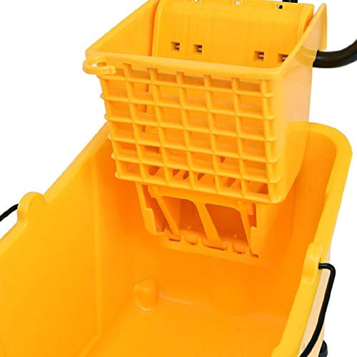 35 Quart Large Capacity Mop Bucket Side Press Cleaning Wringer Trolley for Household & Commercial Use