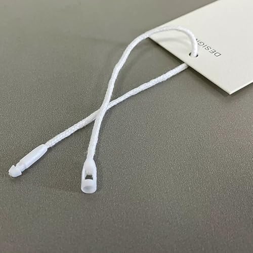 Retail Price Tag Strings with Snap Lock – 7.5" Cotton Hanging Strings, White, Bulk 1000 Pack – Perfect for Retail Stores, Garments, Crafts, and Merchandise Display