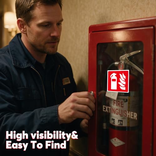 Fire Extinguisher Inside Sign Stickers,6 Pack Small Glow In The Dark - color: Fire Extinguisher 570