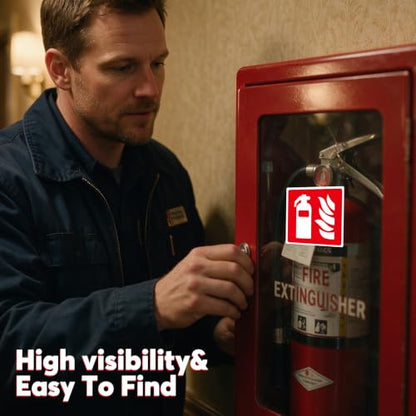 Fire Extinguisher Inside Sign Stickers,6 Pack Small Glow In The Dark - color: Fire Extinguisher 570