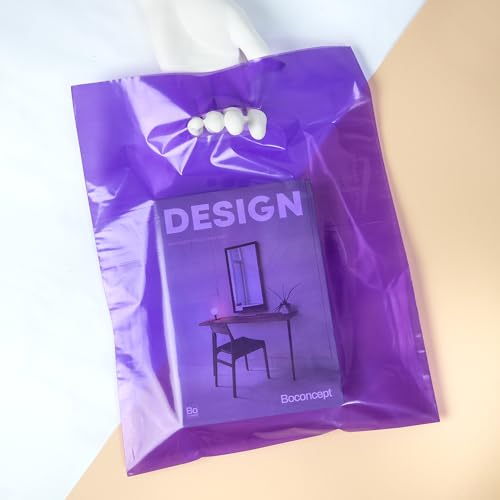 Choice Marts 100 Purple Plastic Bags With Handles 12x15 Merchandise Bags - color: Purple