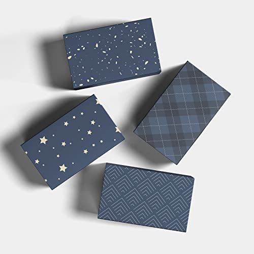 Ulmasinn Wrapping Paper Flat 8 Sheets for Birthday, Holiday, Father'S Day, Weddings, Graduations, Navy Printed with Geometric Patterns, Checks, Stars, Spots 20 X 29 Inches Each - color: Birthday deep blue