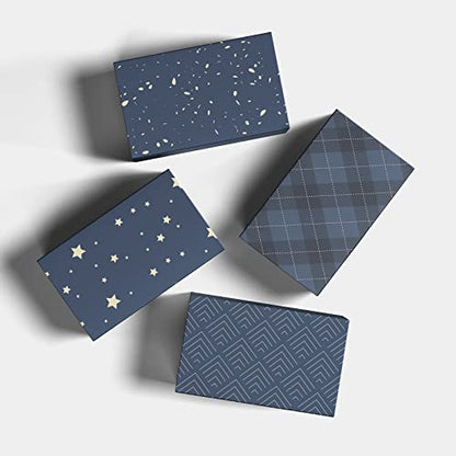 Ulmasinn Wrapping Paper Flat 8 Sheets for Birthday, Holiday, Father'S Day, Weddings, Graduations, Navy Printed with Geometric Patterns, Checks, Stars, Spots 20 X 29 Inches Each - color: Birthday deep blue