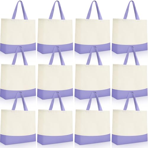 Epakh Canvas Tote Bags Bulk 18.5 x 15 In - color: Light Purple