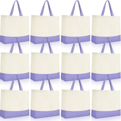 Epakh Canvas Tote Bags Bulk 18.5 x 15 In - color: Light Purple